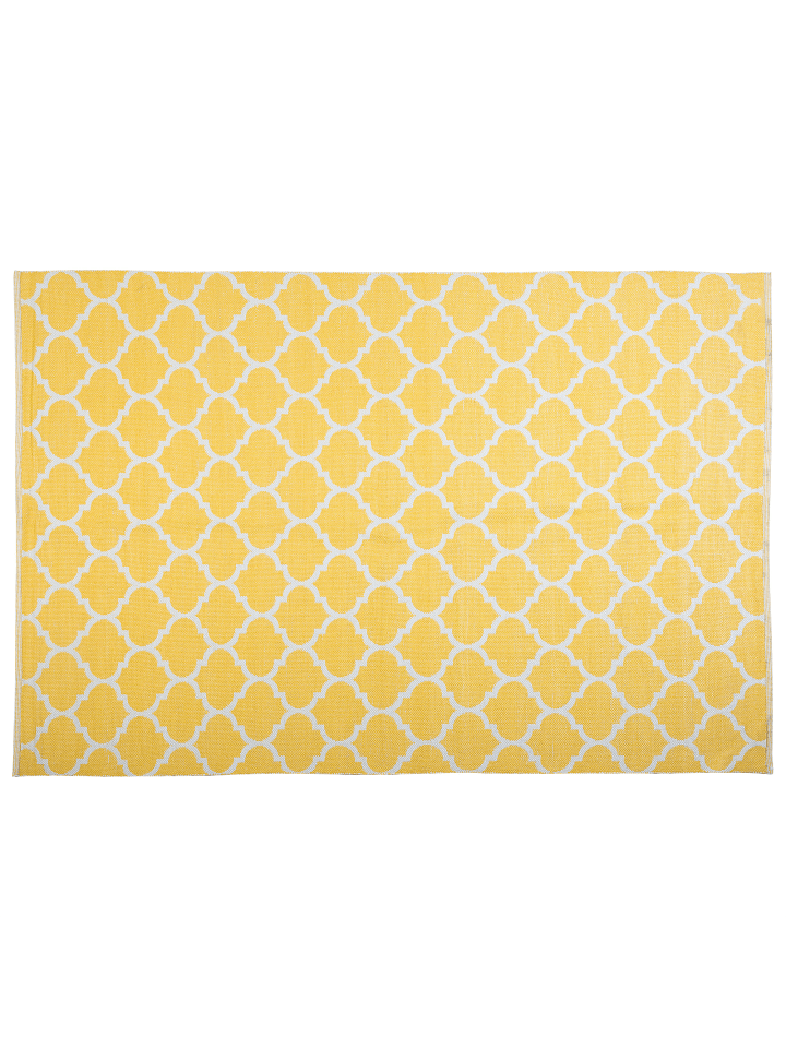 Beliani Outdoorteppich AKSU in Gelb/Weiß - (W) 140 x (H) 0.3 x (L) 200 cm günstig kaufen onesize