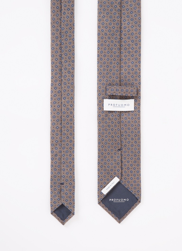 Profuomo Wool tie with graphic print