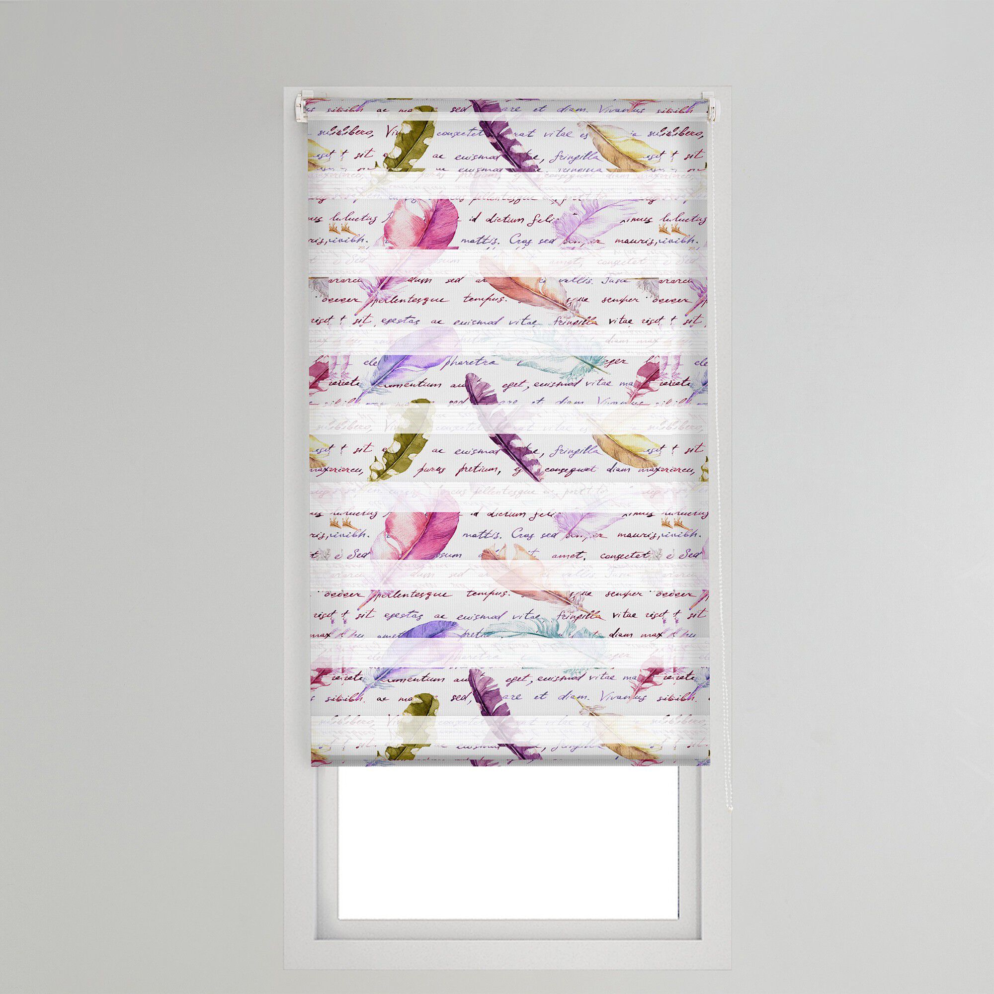 Store jour/nuit motif plumes