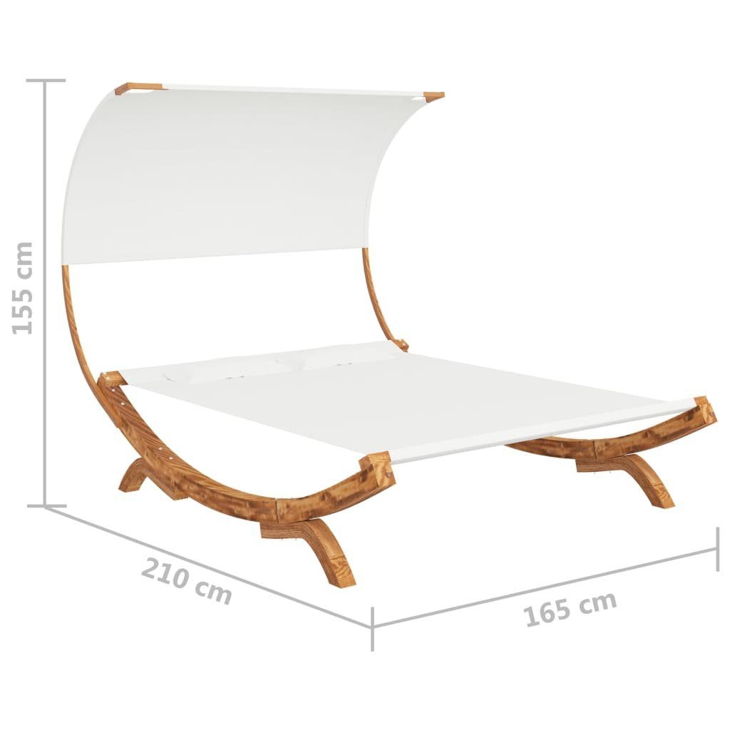vidaXL Hängematte Hängematte mit Dach 165x210x155 cm Bugholz Massiv Creme
