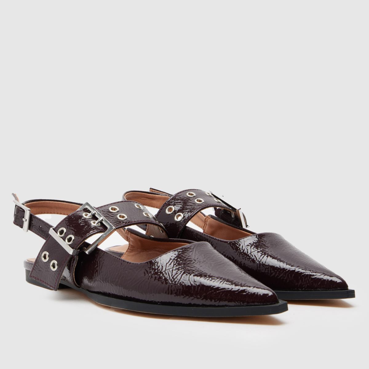 Schuh Lorella Point lapos talpú cipő bordó színben