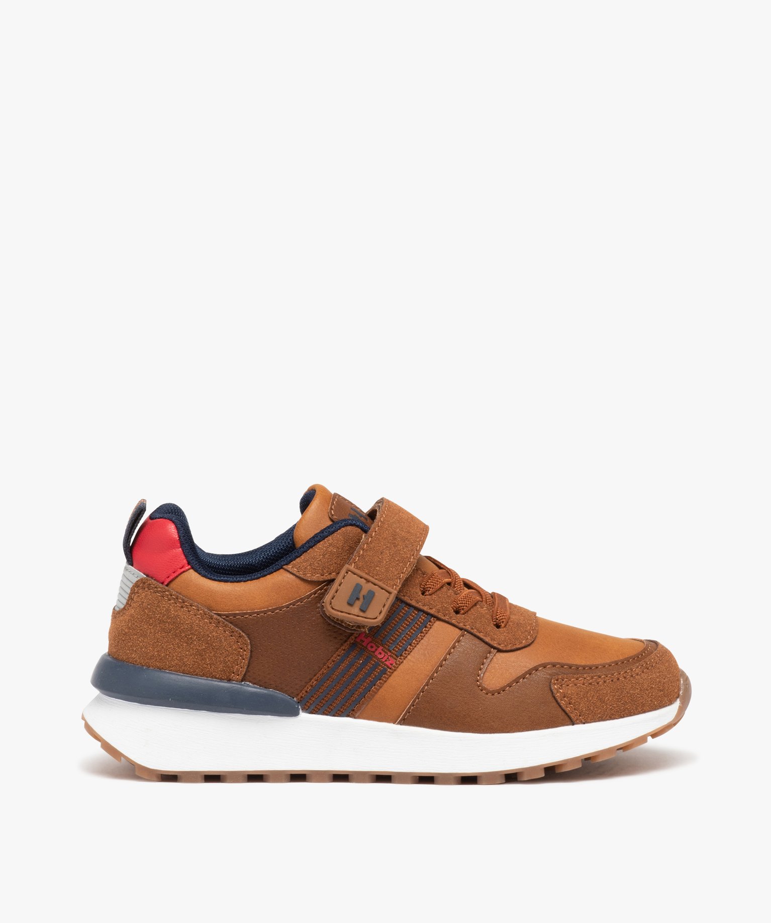Baskets Garçon style jogger avec détails en suédine et à... marron | GEMO