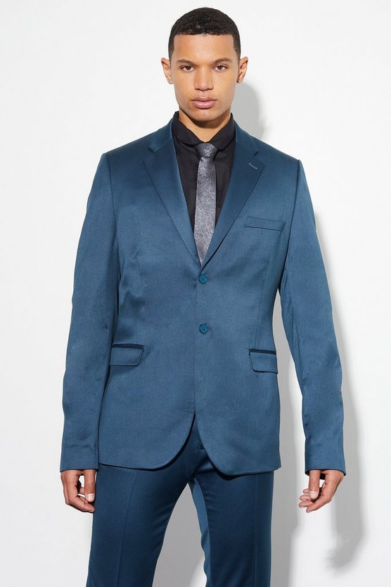 Tall Skinny Satin-Anzugjacke