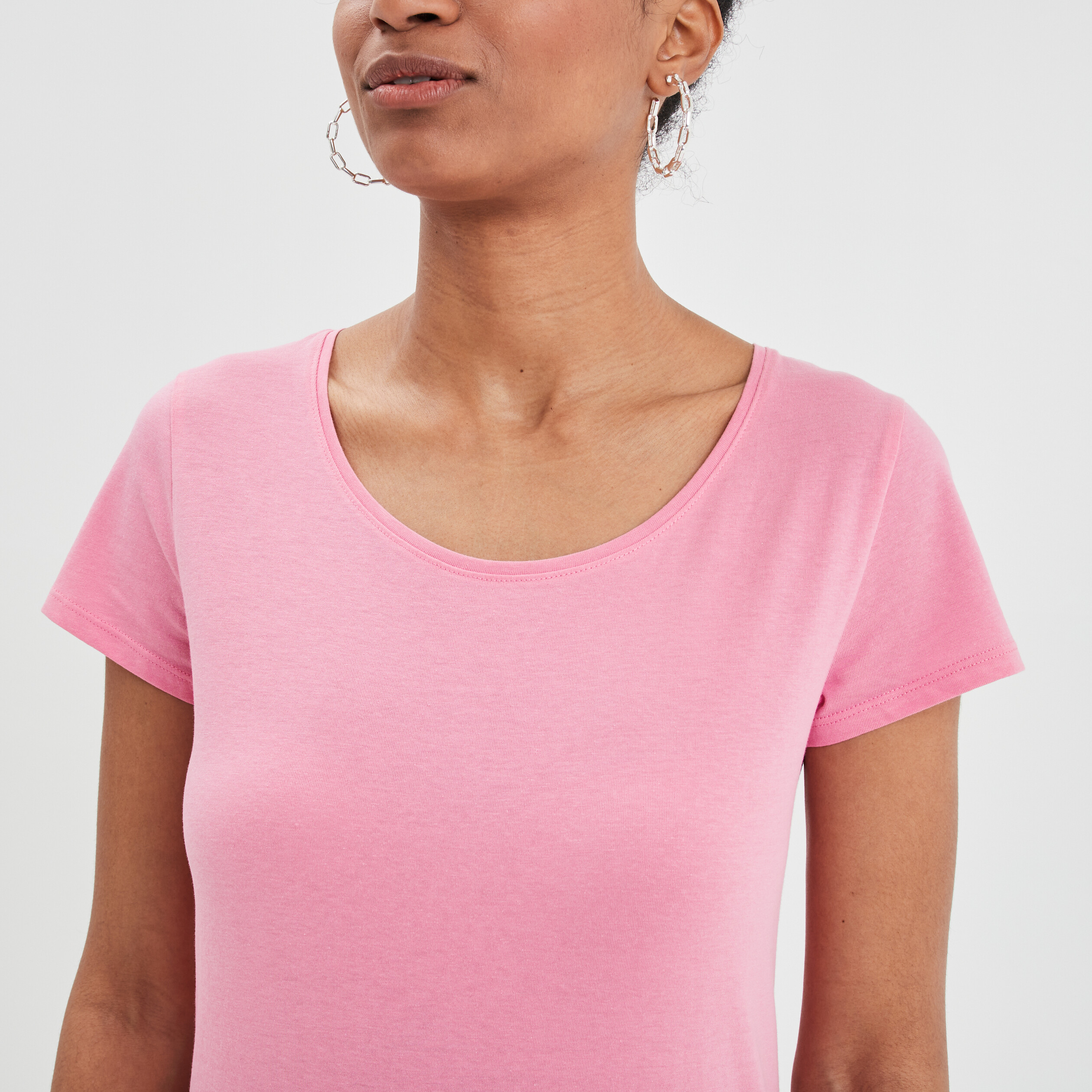 T-shirt manches courtes rose femme | La Halle