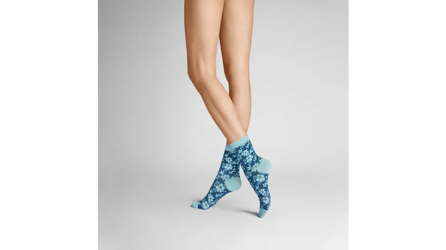 Hudson Damen Socken Flower Hellblau