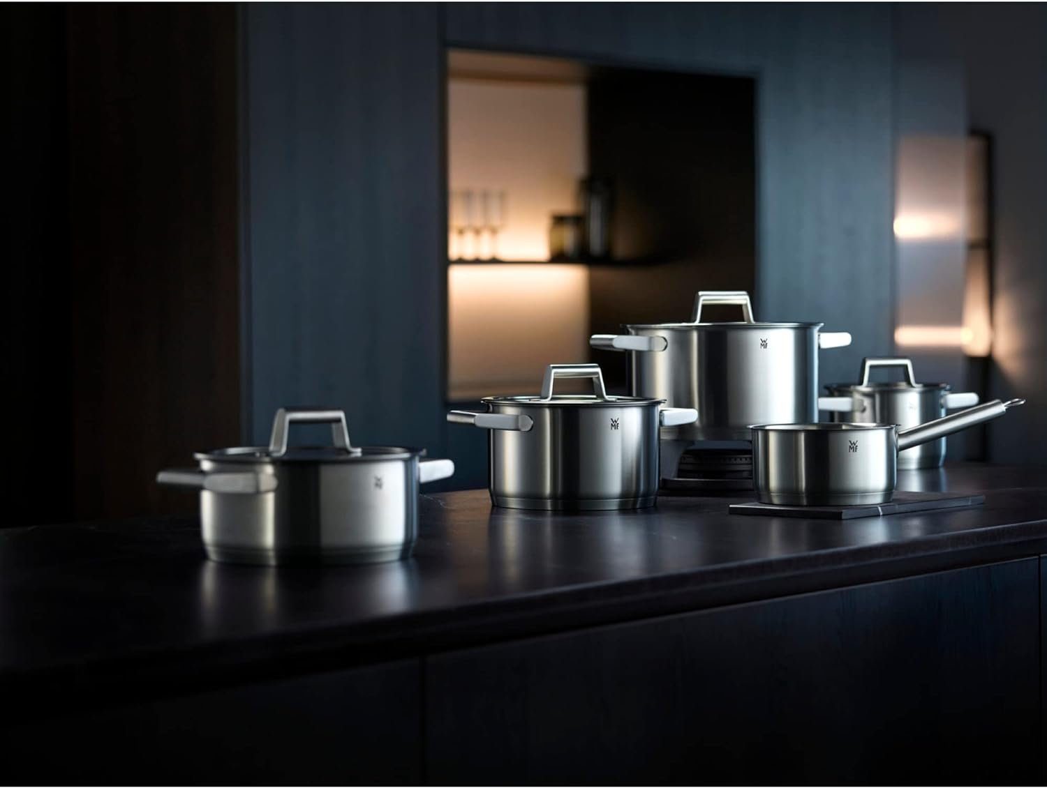 WMF Kochtopf WMF Comfort Line Topfset 5-teilig Cromargan Edelstahl mit Glasdeckel