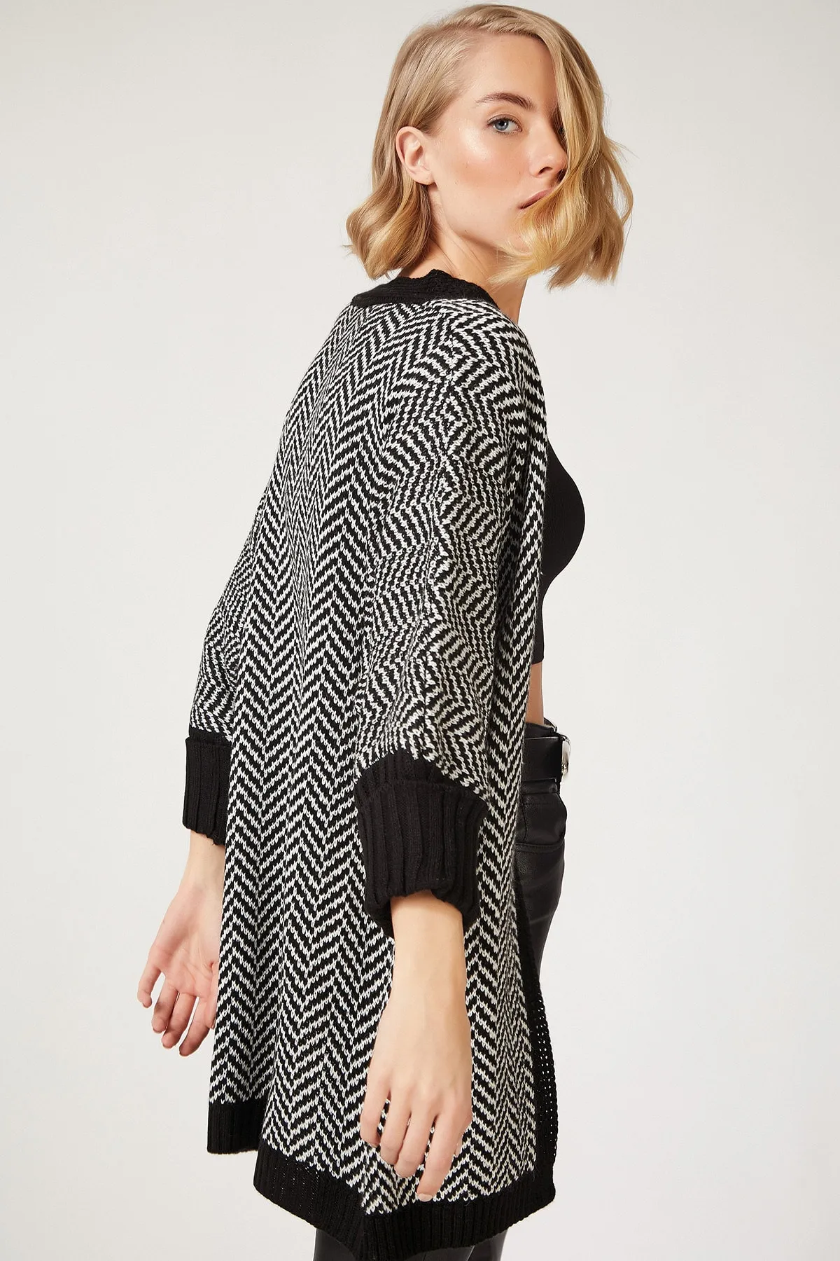 Happiness İstanbul  Strickjacke - Schwarz - Oversized