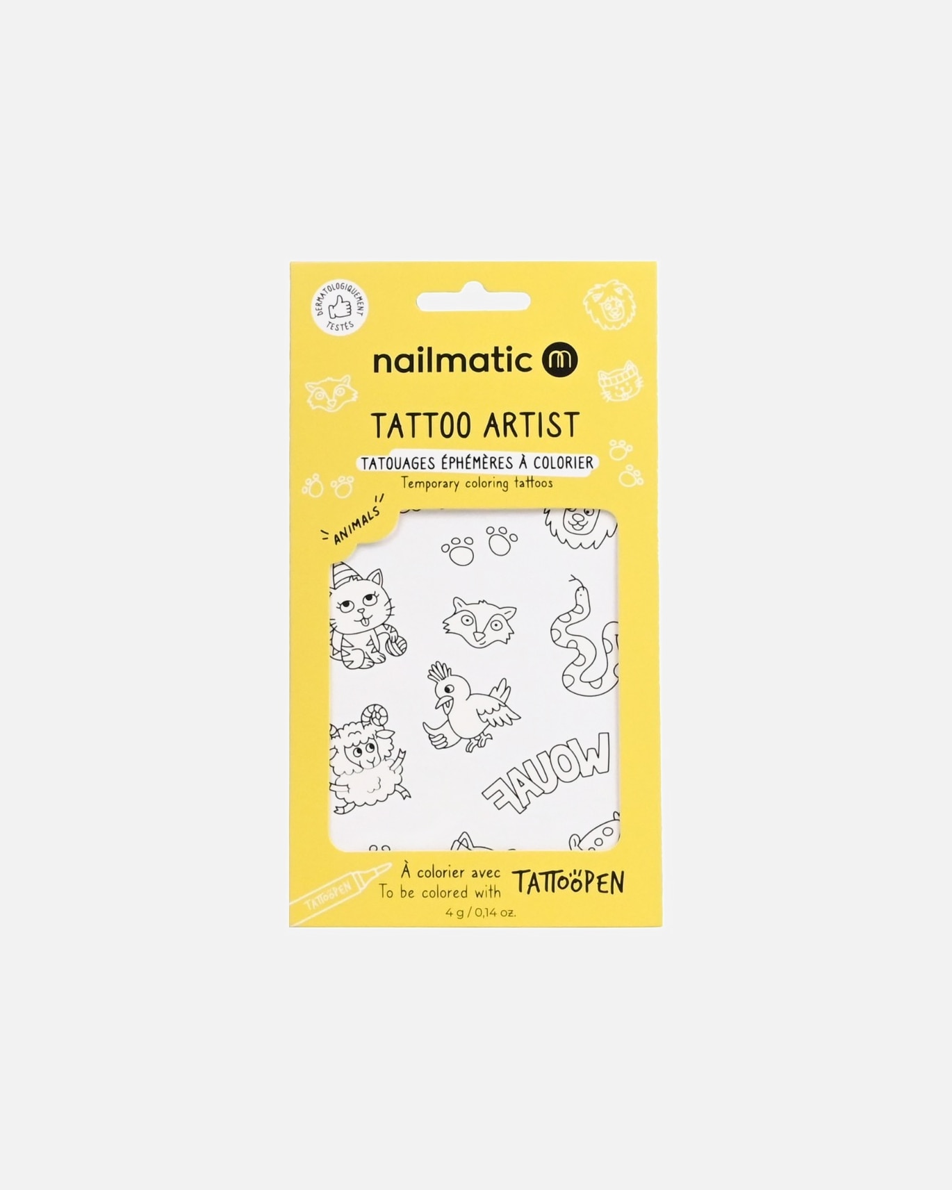 Nailmatic tetoválás színezőlap - állatok