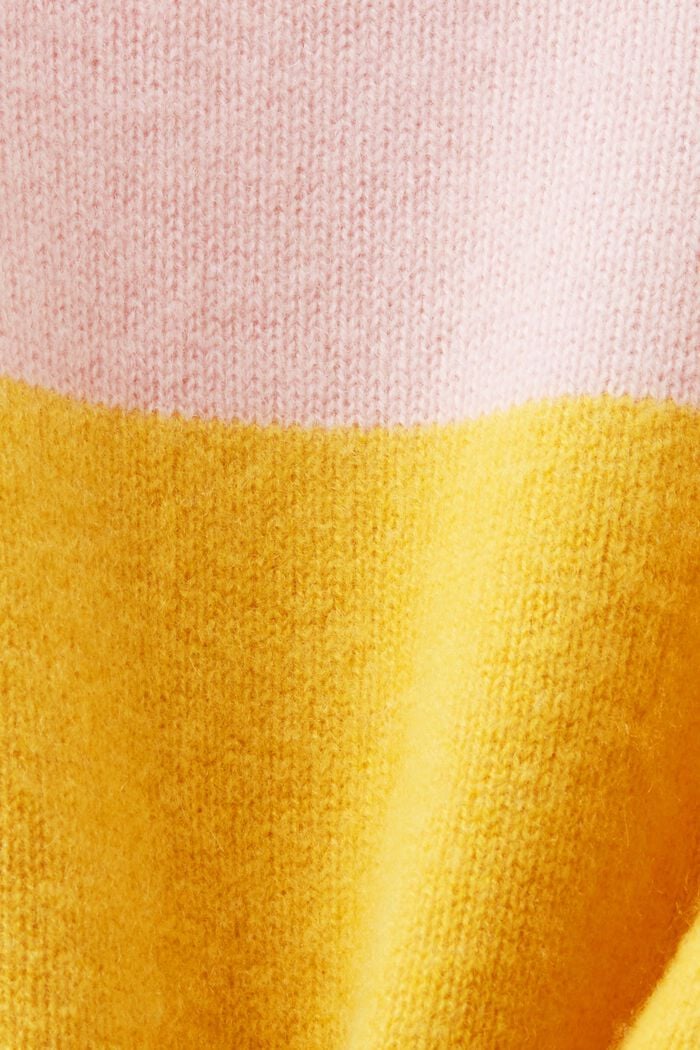 Kaschmirpullover mit Rugbystreifen und Polokragen