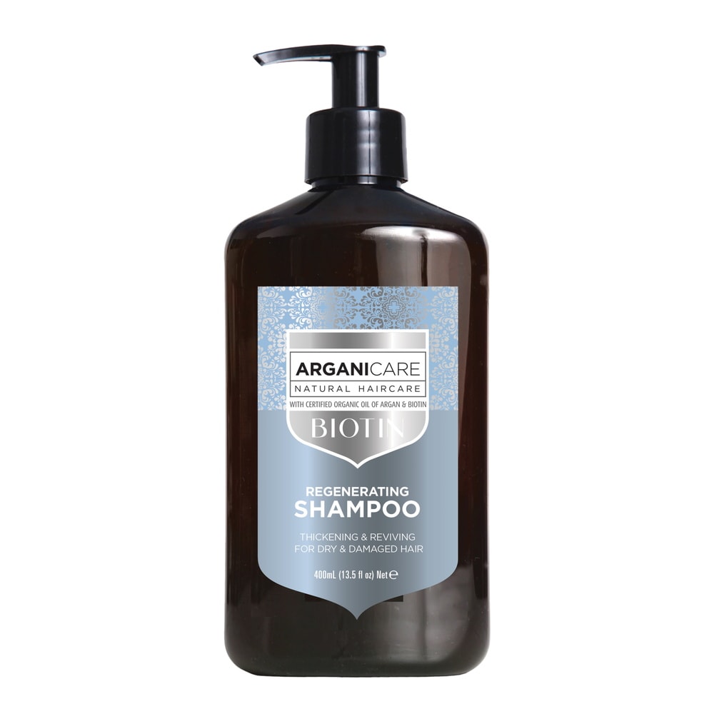 Arganicare Shampoing regénérant Biotine - Cheveux secs et abîmés Shampoing