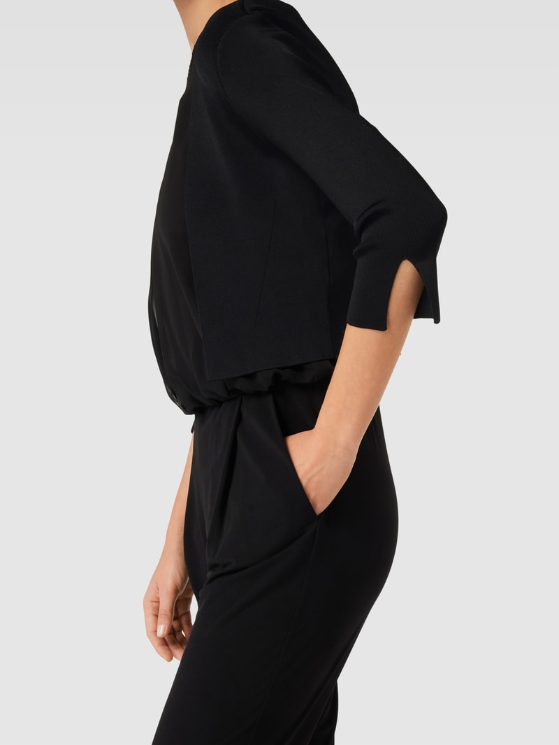 Cropped Jacke aus Viskose-Mix in schwarz
