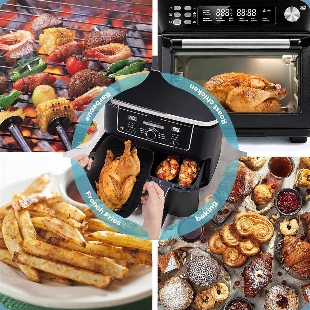 Runxizhou Backform 2Pcs Airfryer Zubehör für Ninja Foodi Max Dual Zone AF400EU AF300EU