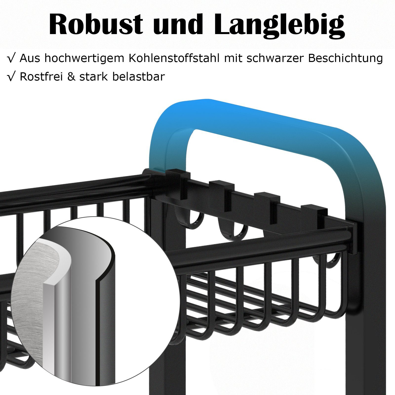 UISEBRT Gewürzregal Gewürzhalter Metall 4 Entagen, mit Abnehmbarem Haken