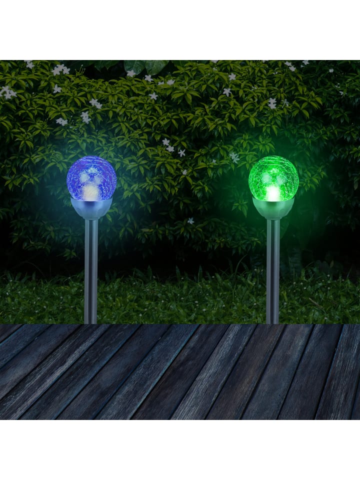 relaxdays 4x Gartenleuchte in Silber günstig kaufen onesize