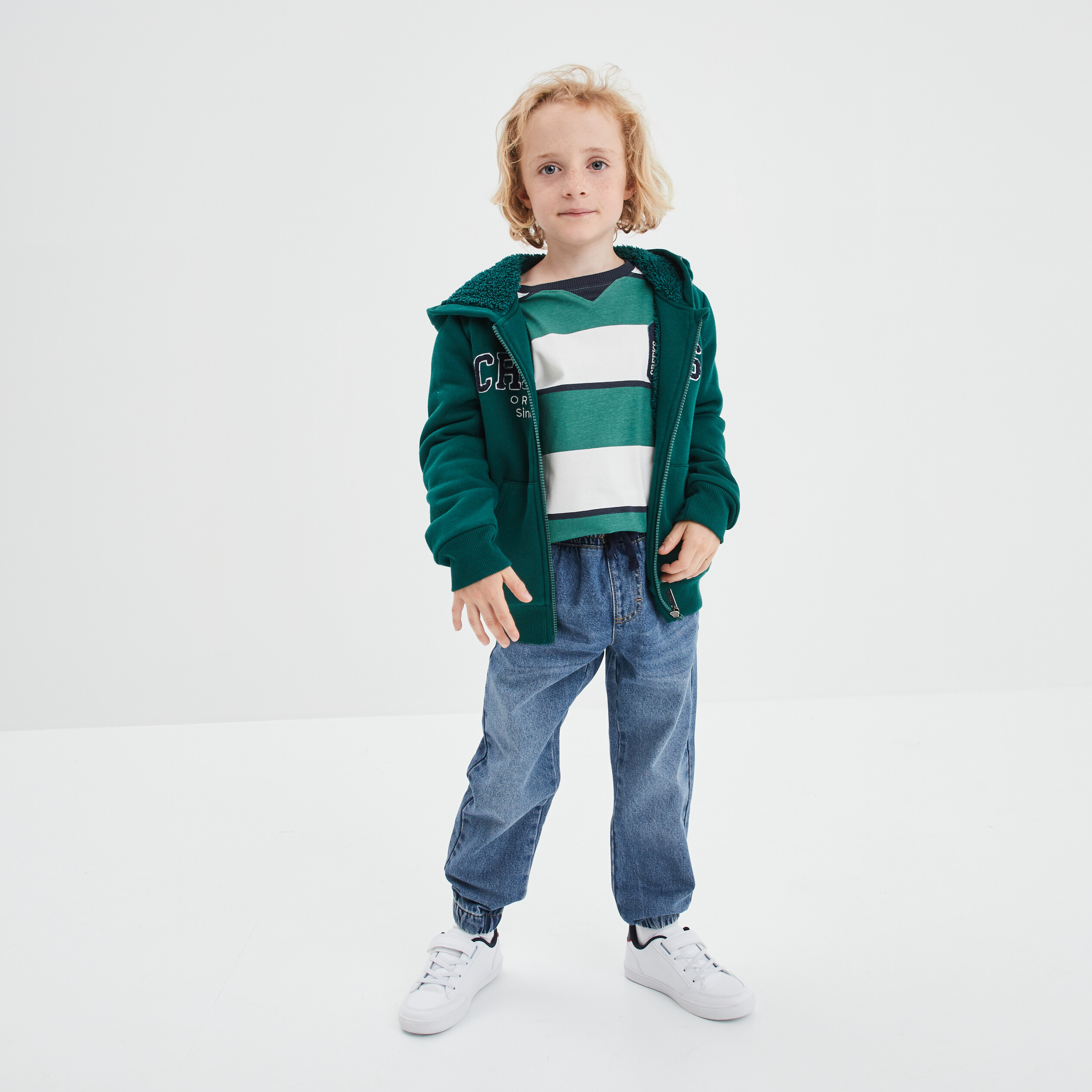 Jeans jogger regular taille élastiquée denim stone garçon | La Halle