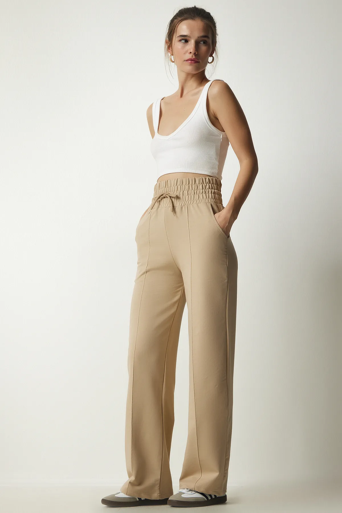 Happiness İstanbul  Jogginghose - Weiß - Wide Leg