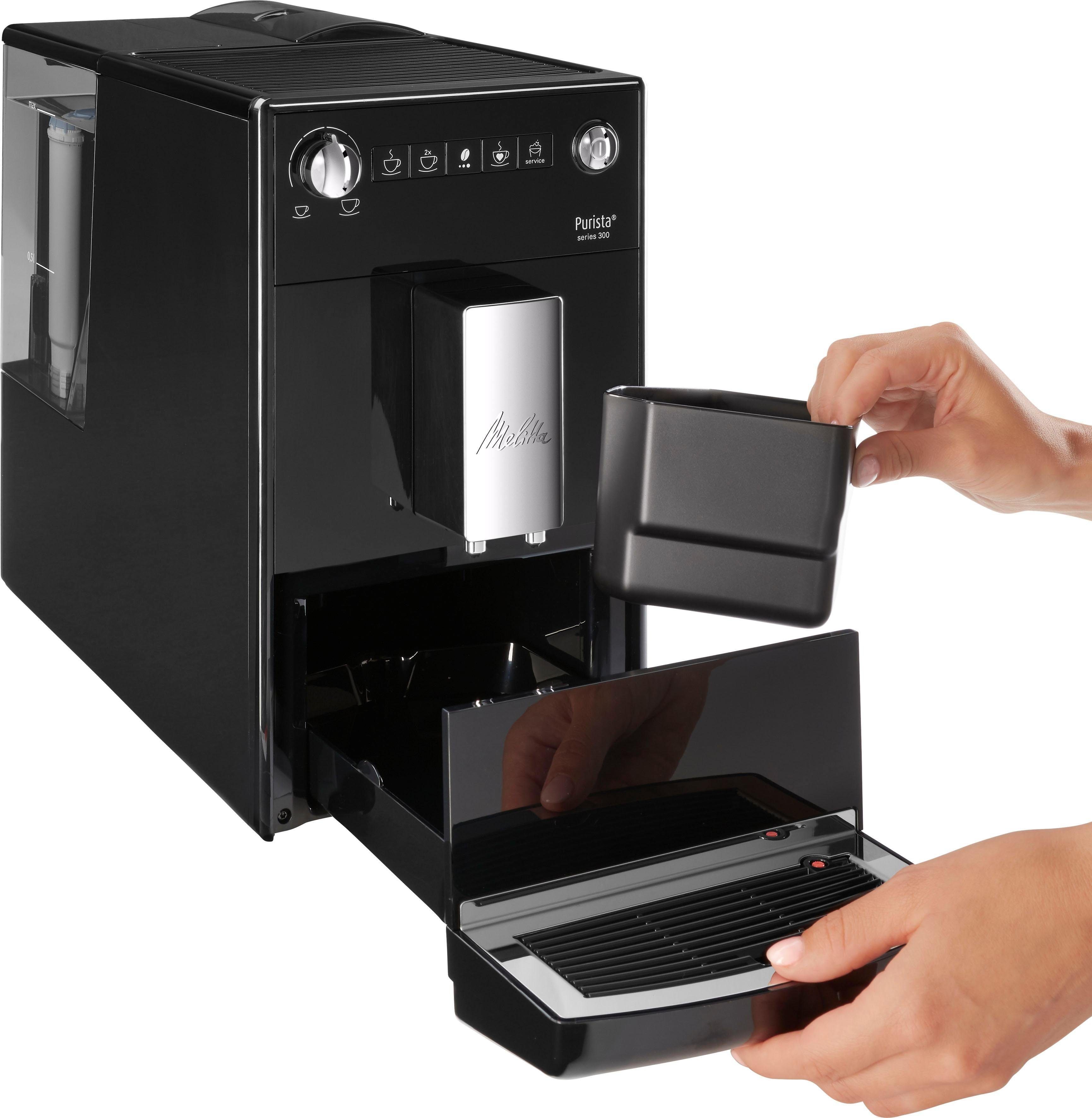 Melitta Kaffeevollautomat Purista® F230-102, schwarz, Lieblingskaffee-Funktion, kompakt & extra leise