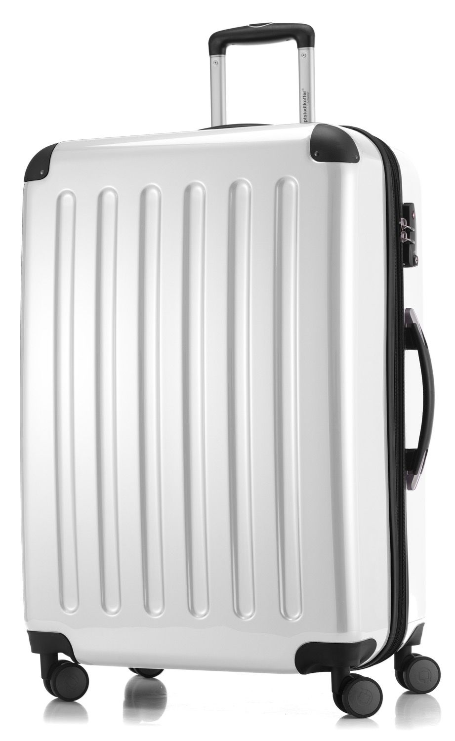 Alex - suitcase hard shell dark blue glossy, TSA, 65 cm, 74 liters