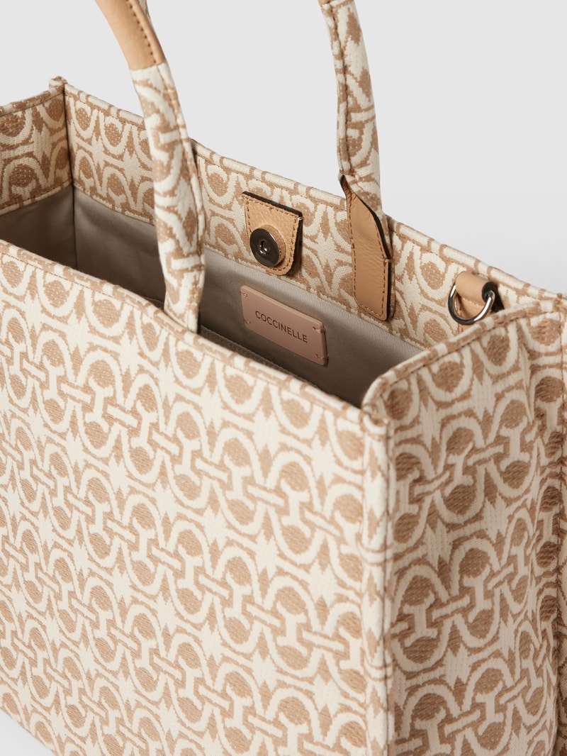 Tote Bag mit Allover-Muster Modell 'NEVER WITHOUT BAG JACQUAR' in lavendel