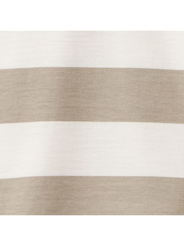 Benetton Poloshirt in Beige/ Weiß günstig kaufen