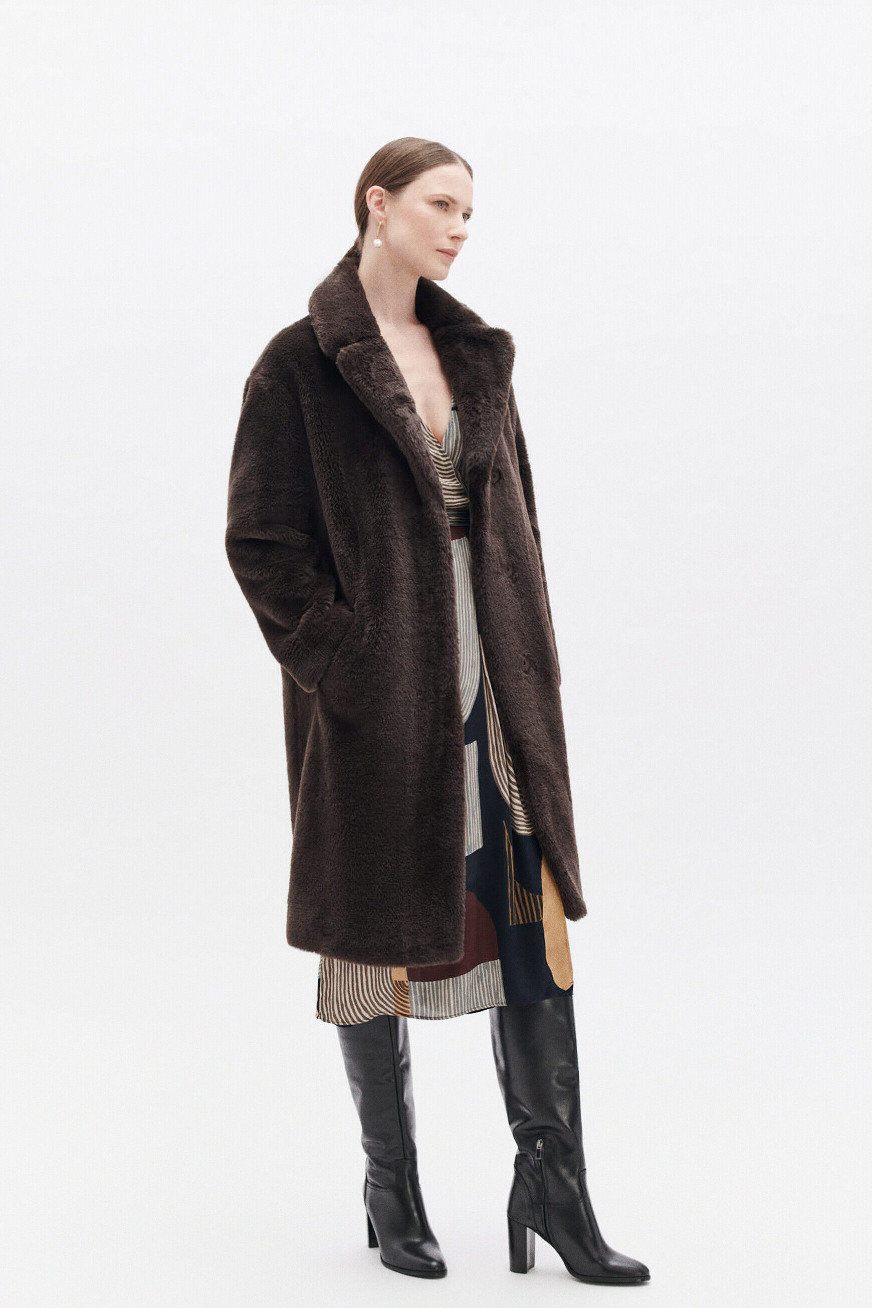 Manteau glovissa marron fonce femme