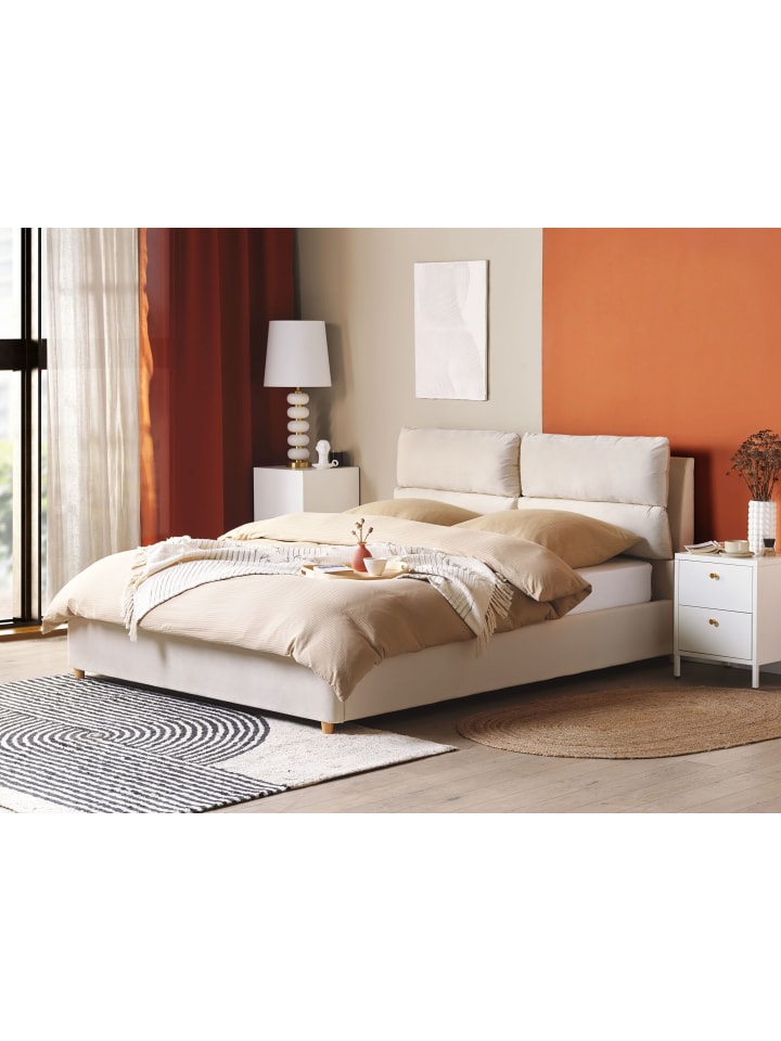 Beliani Doppelbett BATILLY in Beige - (W) 174 x (H) 105 x (L) 224 cm günstig kaufen onesize