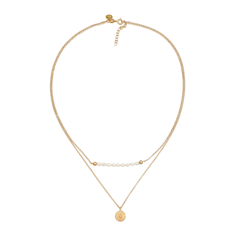 Elli PREMIUM Elli PREMIUM Collier Femmes Couches pièce boho avec perles d'eau douce en argent  collier
