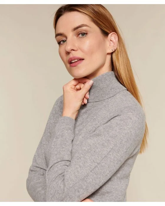 Pull col roulé en pur cachemire