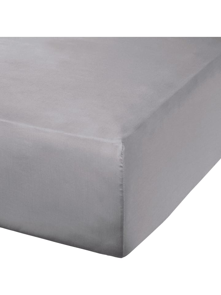 Erwin Müller Mako-Satin Spannbettlaken Landshut in silber günstig kaufen