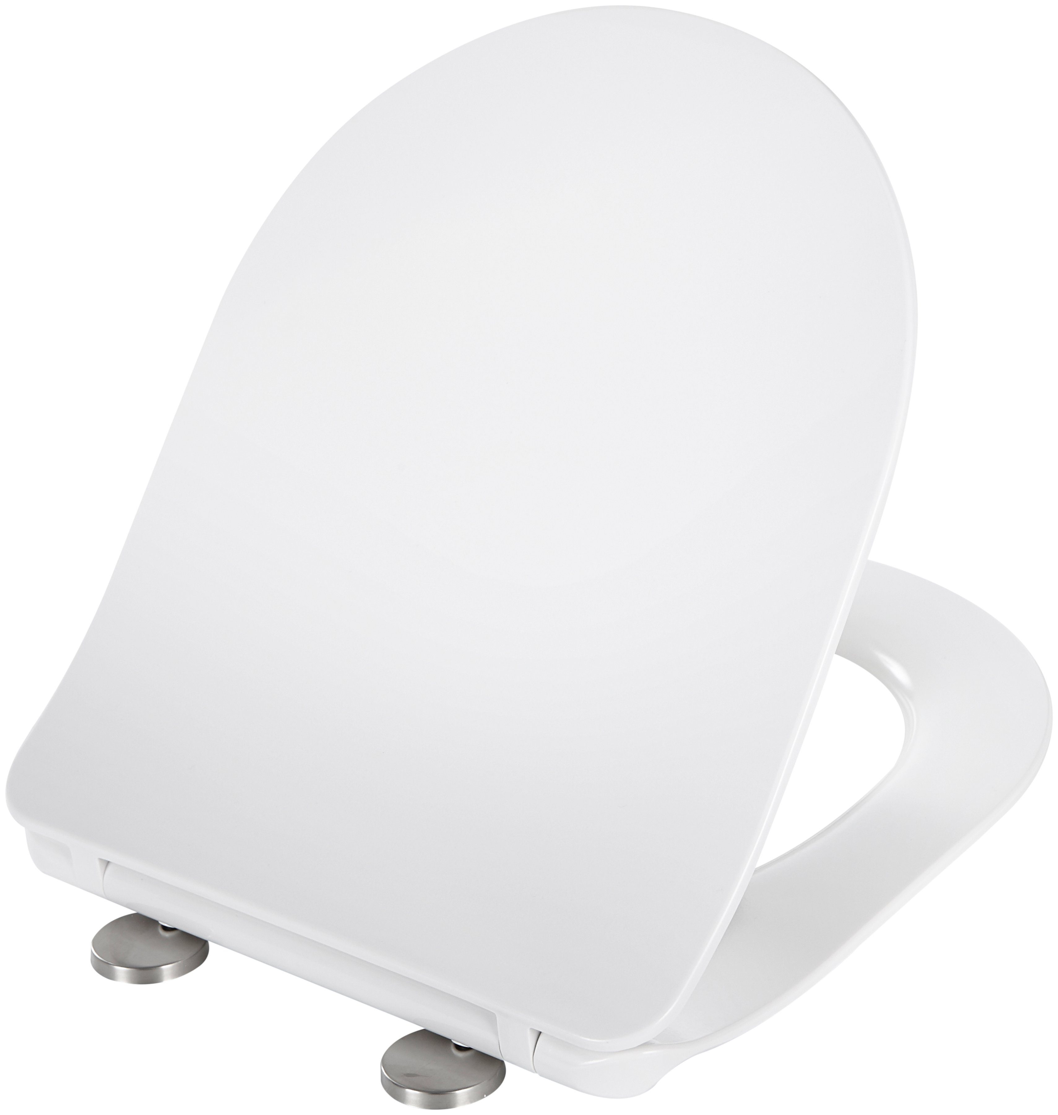 welltime Tiefspül-WC Vigo, wandhängend, Abgang waagerecht, spülrandlose Toilette aus Sanitärkeramik, inkl. WC-Sitz mit Softclose