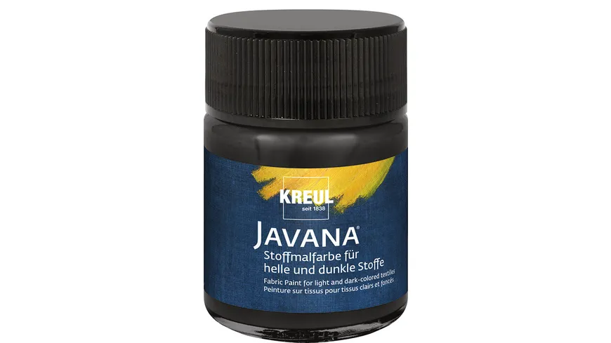 KREUL Javana Stoffmalfarbe für helle und dunkle Stoffe 50 ml 50 ml schwarz