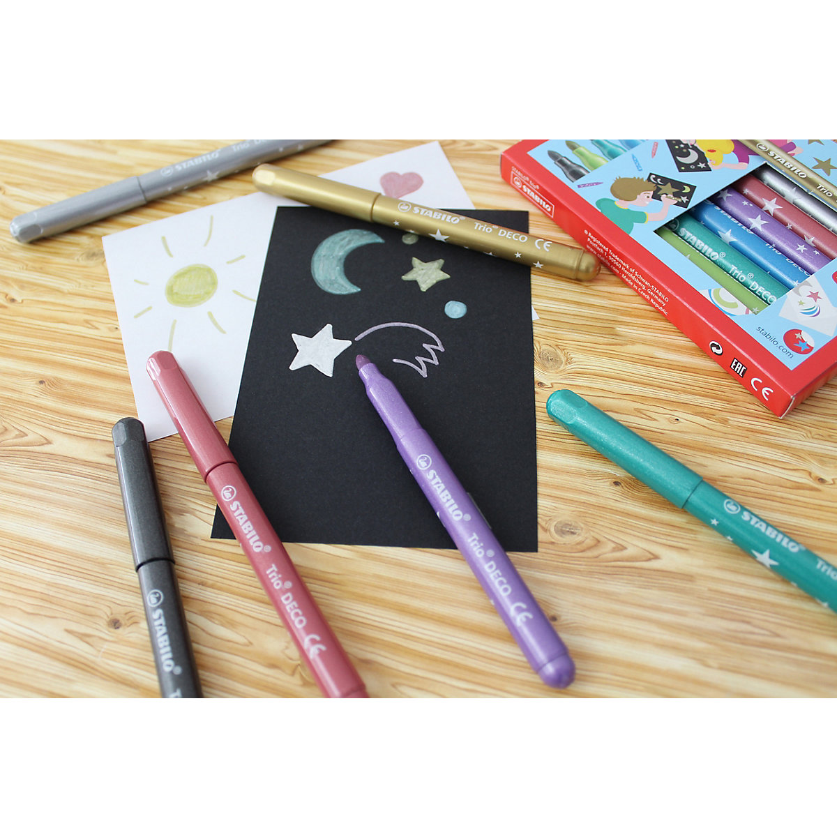 Metallic-Filzstifte Trio DECO, 8 Farben