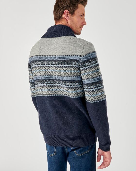 Gilet zippé maille jacquard