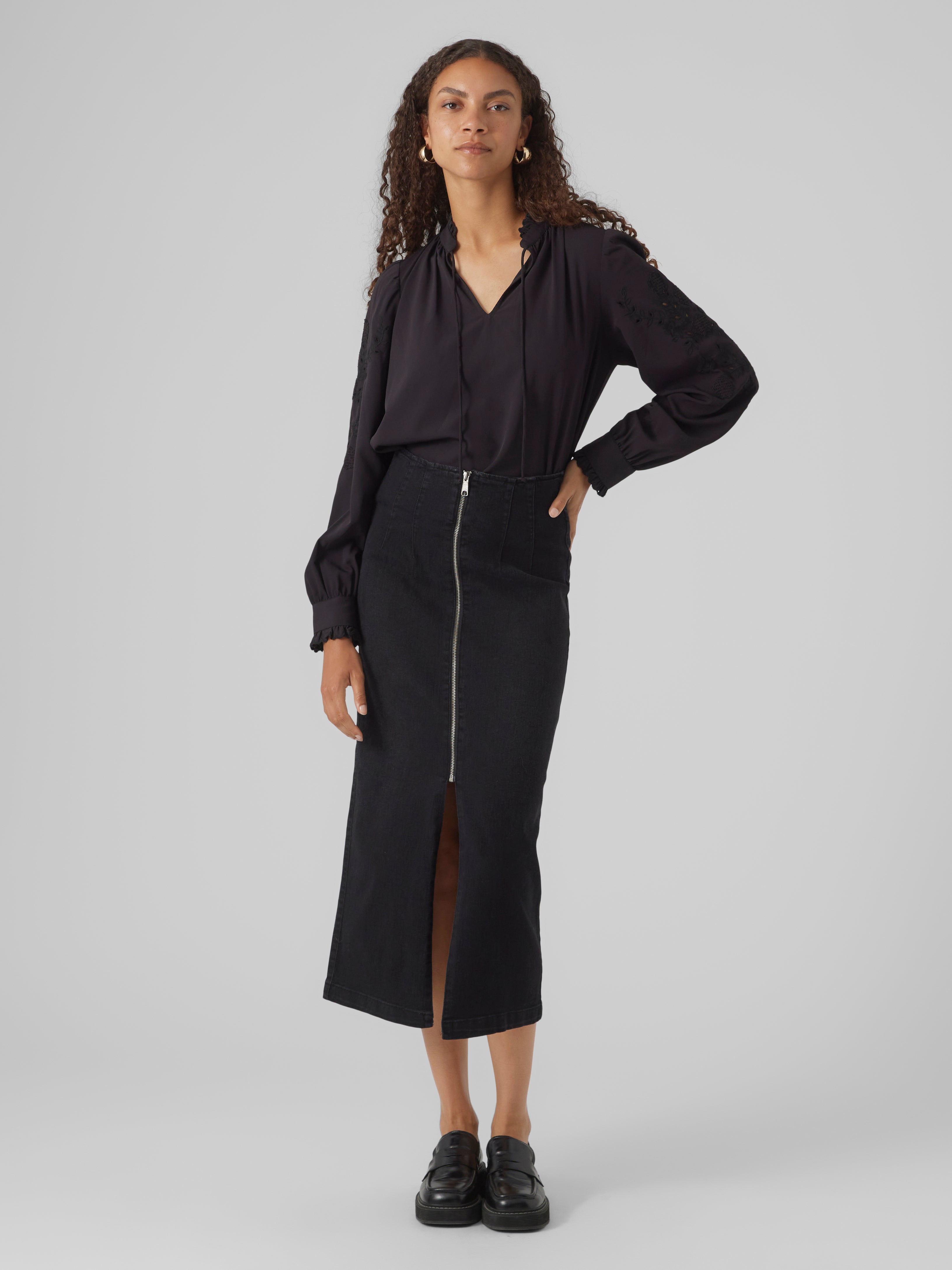 VMMONIC Hohe Taille Langer Rock