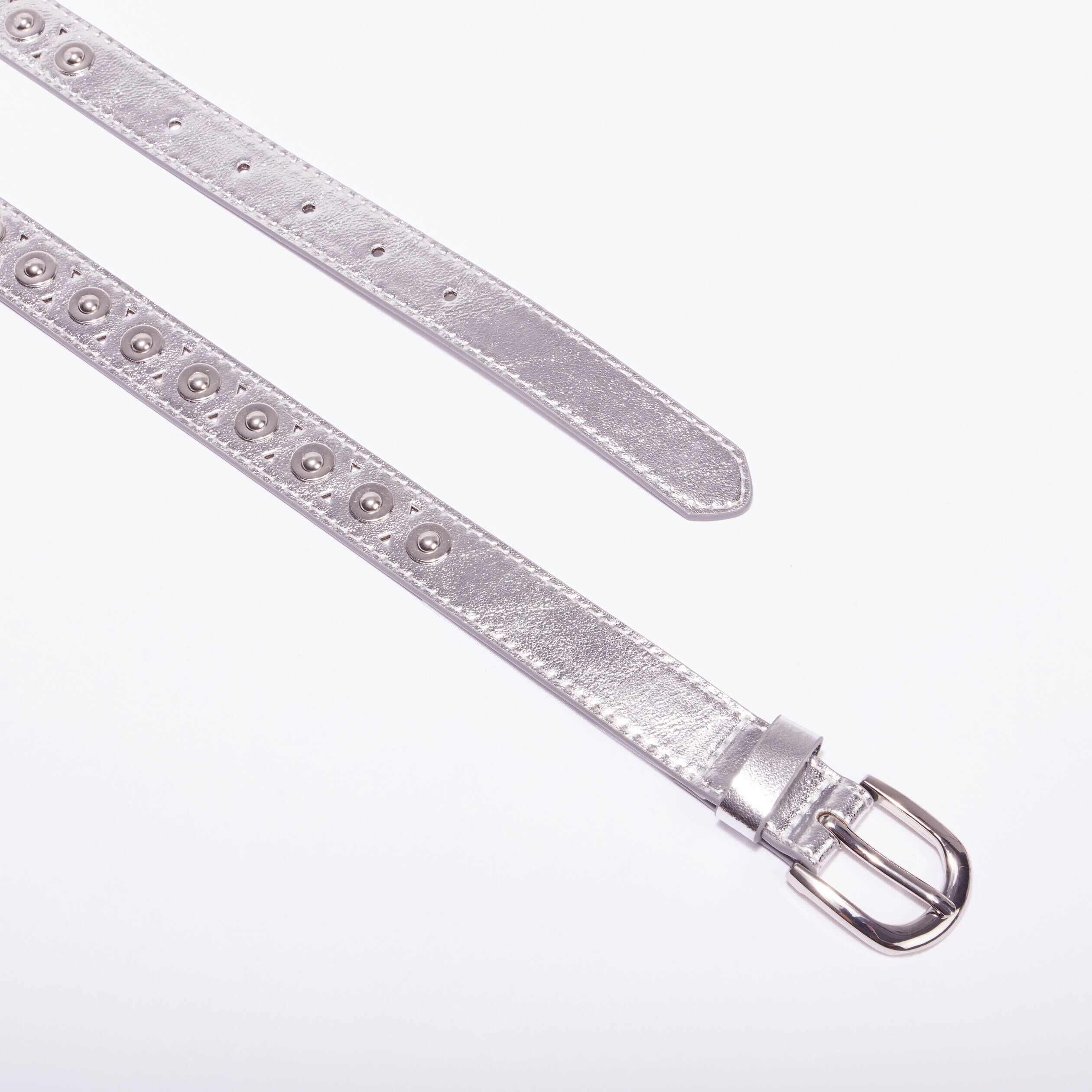 Ceinture cloutée gris argent femme | Cache Cache