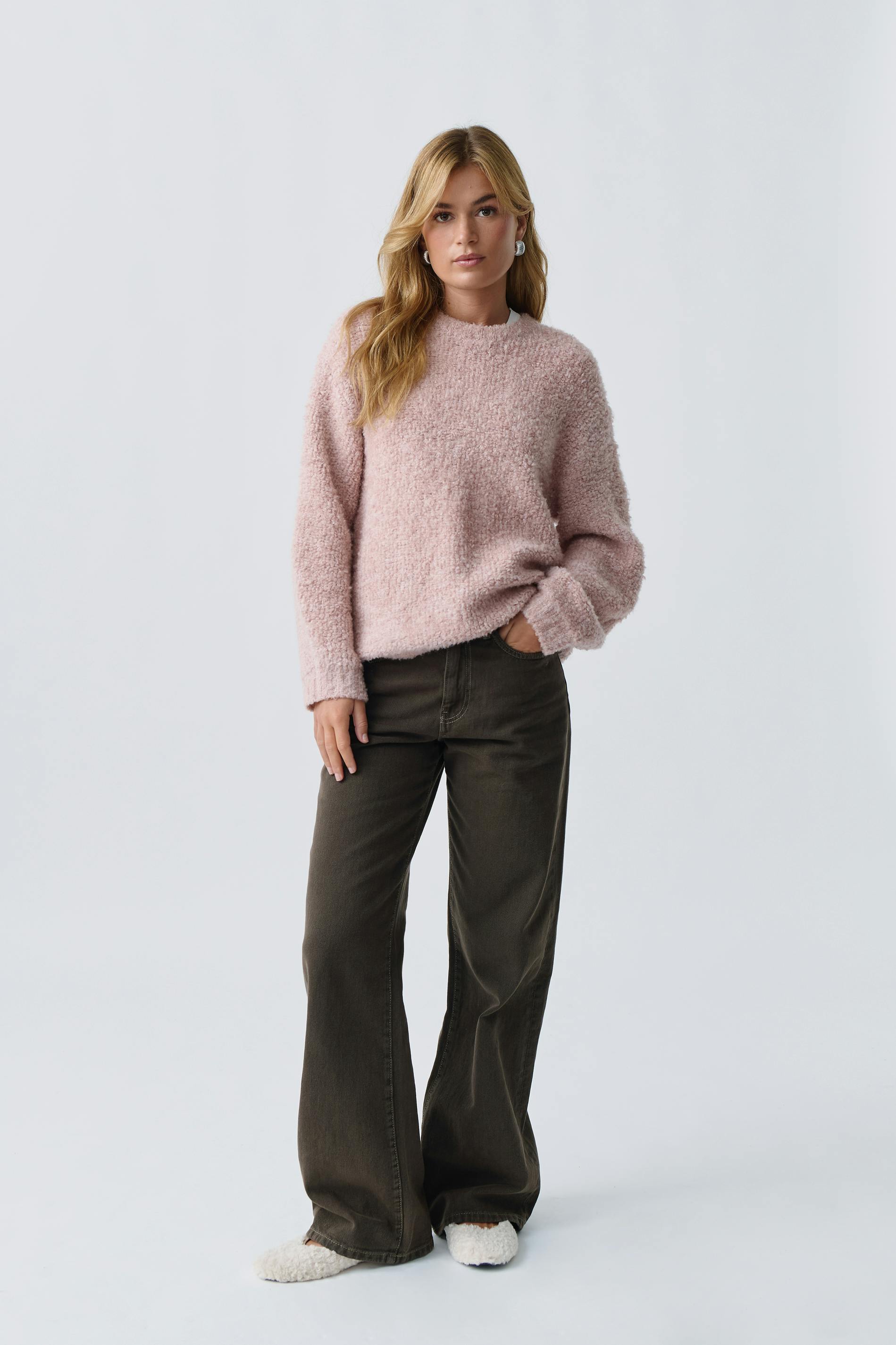 Boucle knitted sweater