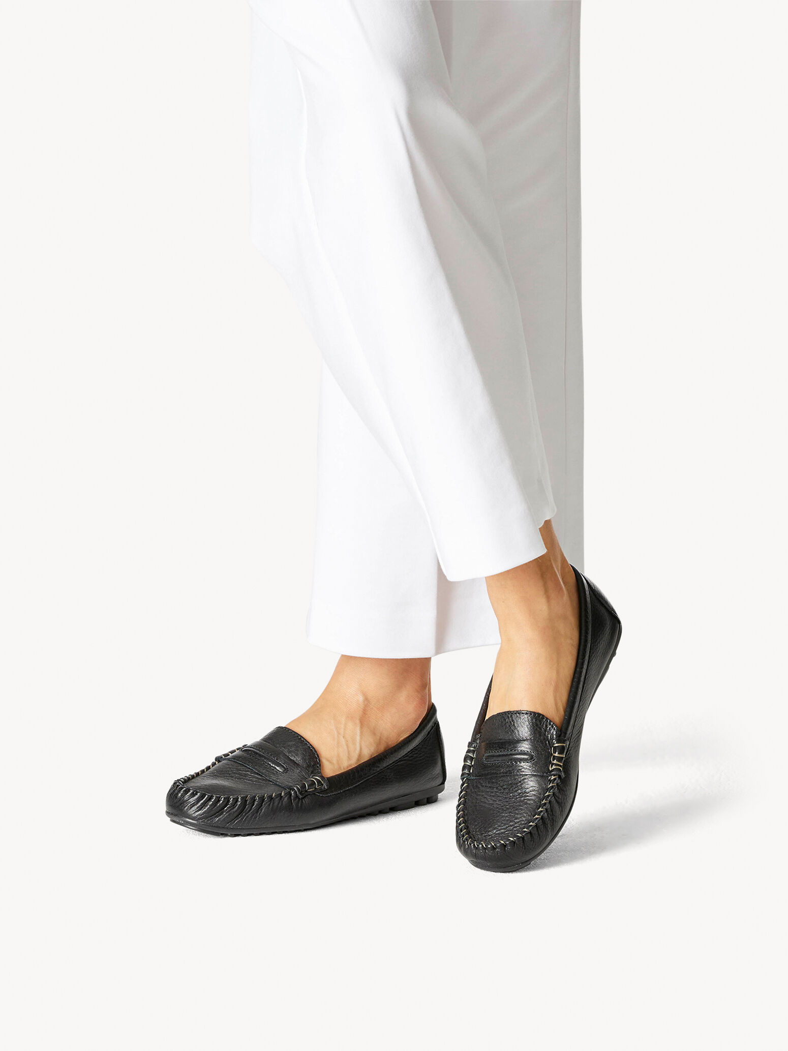 Mocassin en cuir - noir