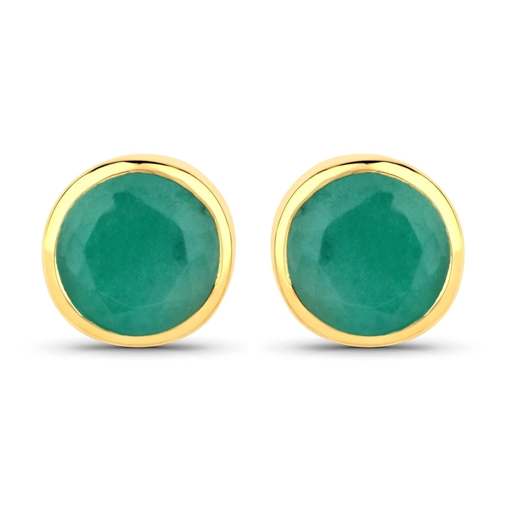 Rafaela Donata Boucles doreilles Argent sterling Emeraude en Or jaune Bijoux