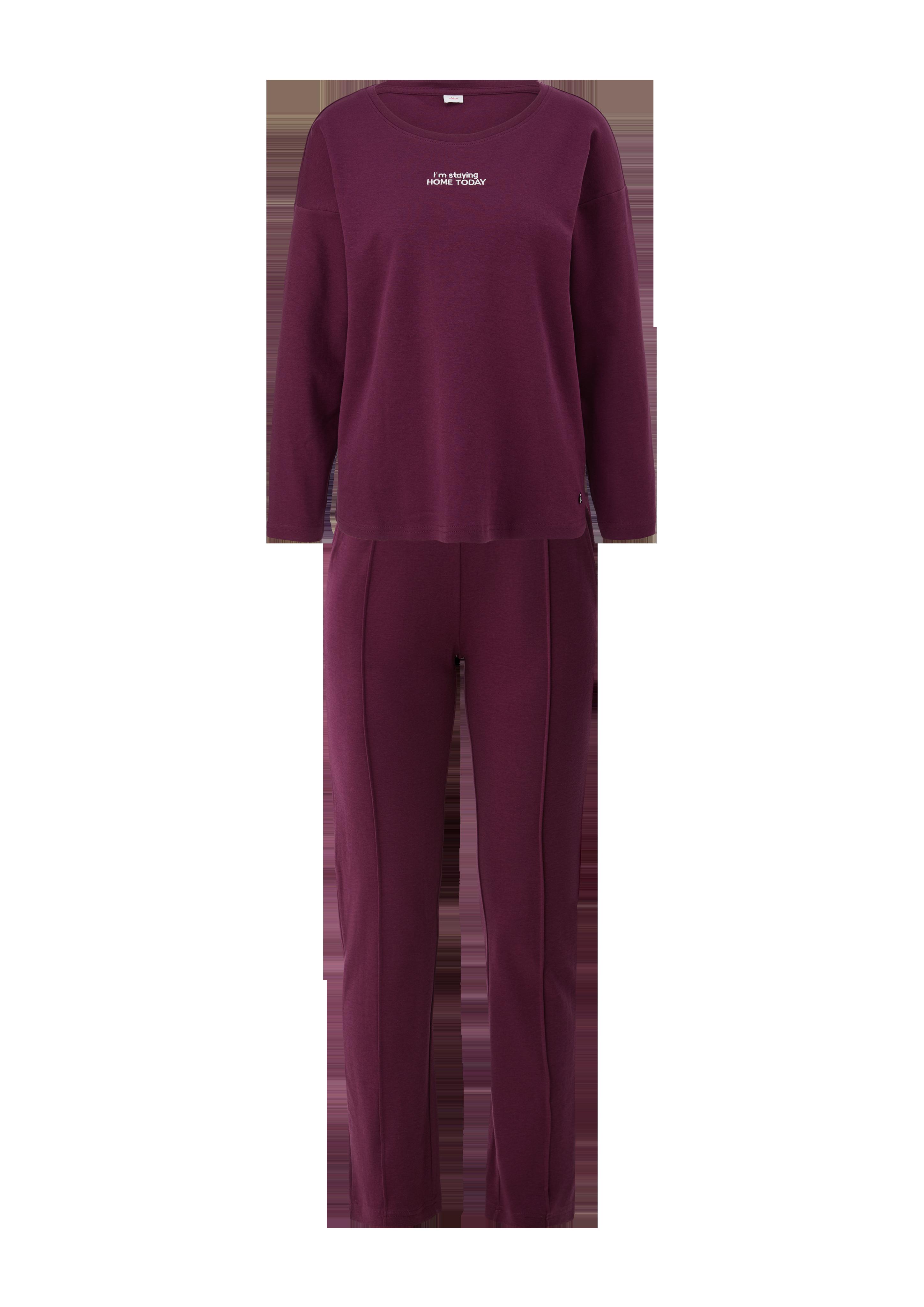 Pyjama mit Schriftzugprint  6008018-4900