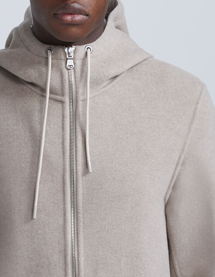 Manteau vison zippé à capuche Homme