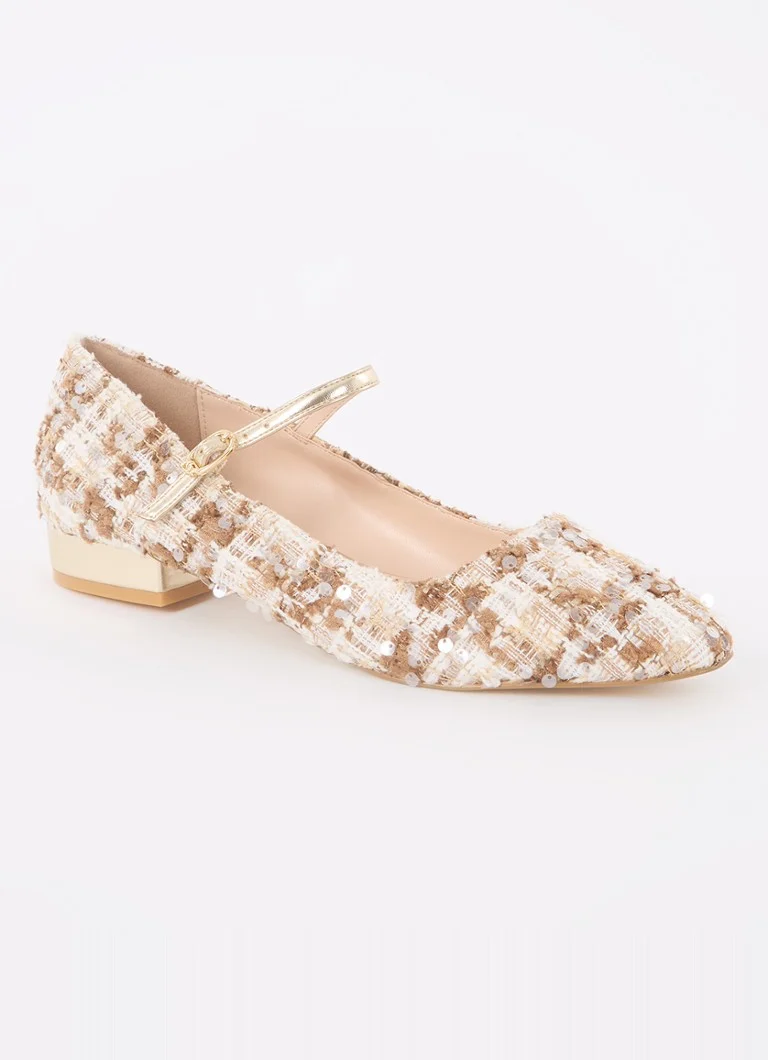 Dune London Halliee Mary Jane -ballerinat paljeteilla