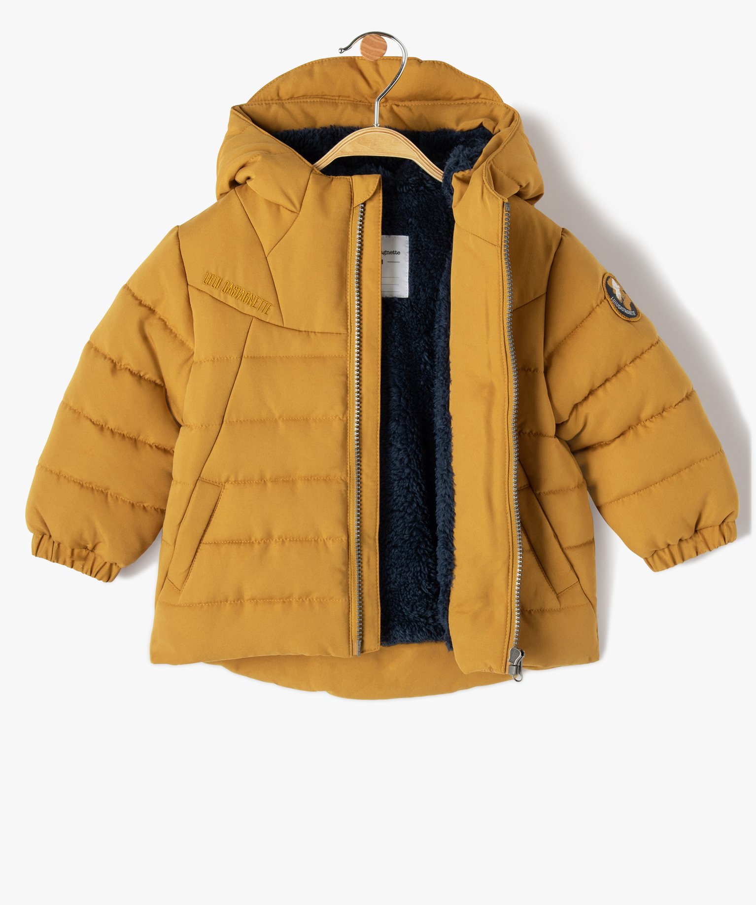 Blouson bébé Garçon à capuche et doublure chaude - LuluC... jaune | GEMO