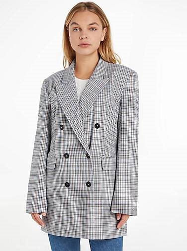 TOMMY HILFIGER Damen Blazer SMALL CHECK RELAXED BLAZER