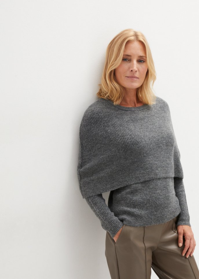 Pullover mit variablem Schal-Element