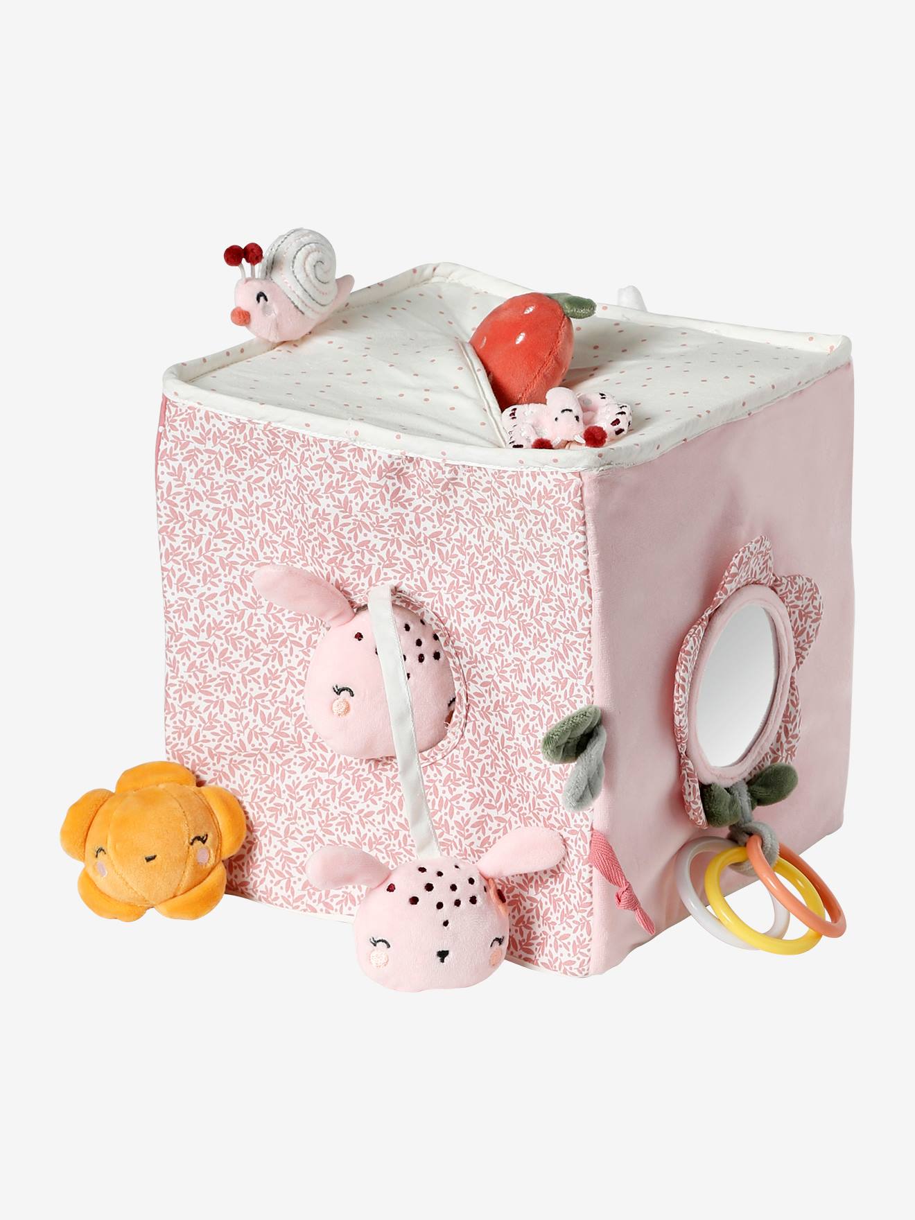 Vertbaudet Großer Baby Activity-Würfel ROSA WELT - rosa