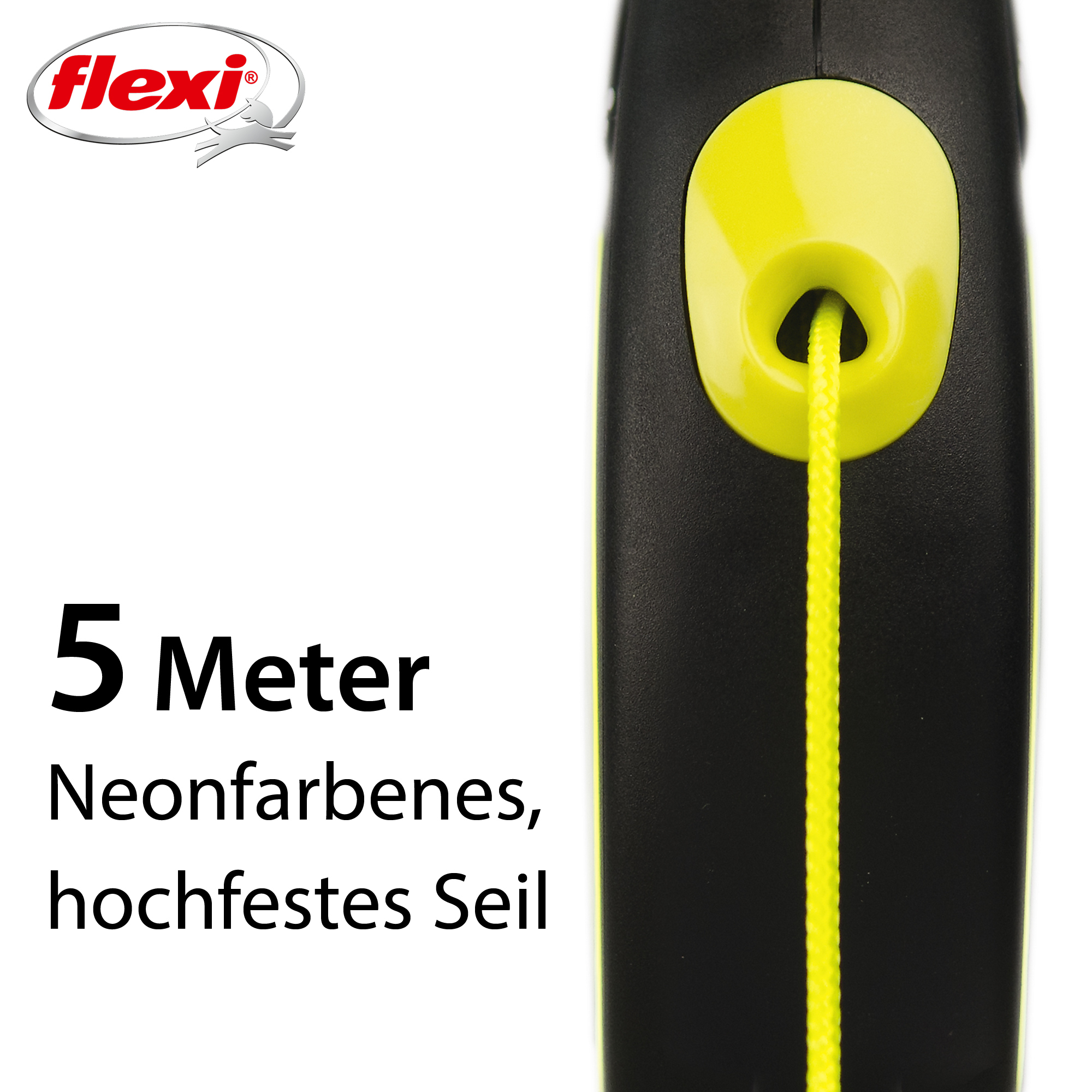 Flexi Hundeleinen Flexi New Neon Seil neon M, 5 m