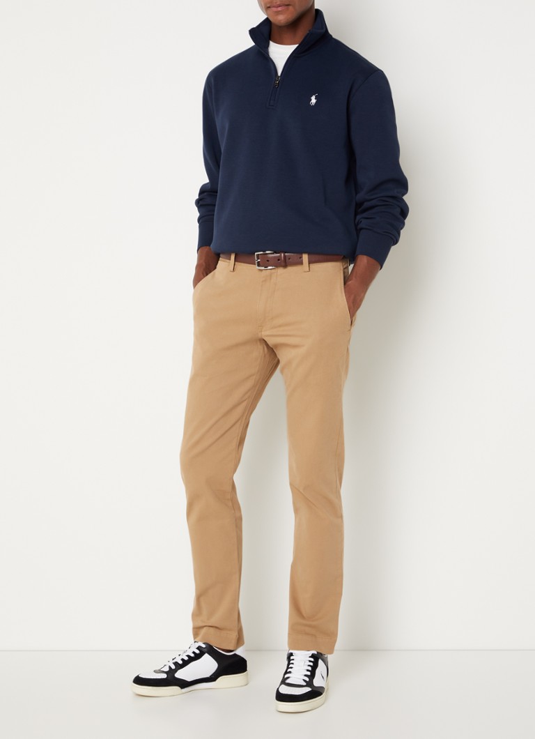 Πουλόβερ Ralph Lauren με λεπτή πλέξη και κουκούλα, φερμουάρ στο μισό μέρος και κέντημα με λογότυπο
