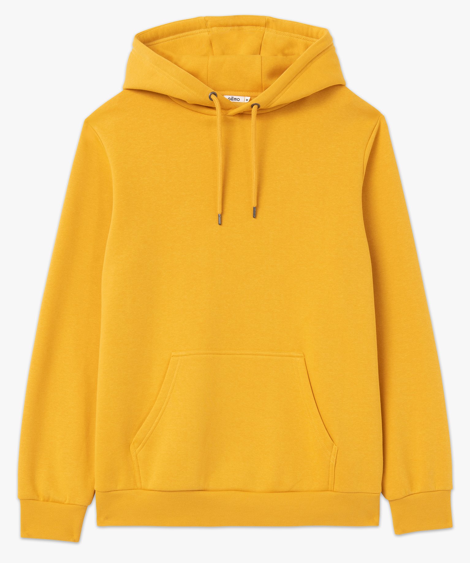 Sweat homme à capuche intérieur molletonné jaune | GEMO