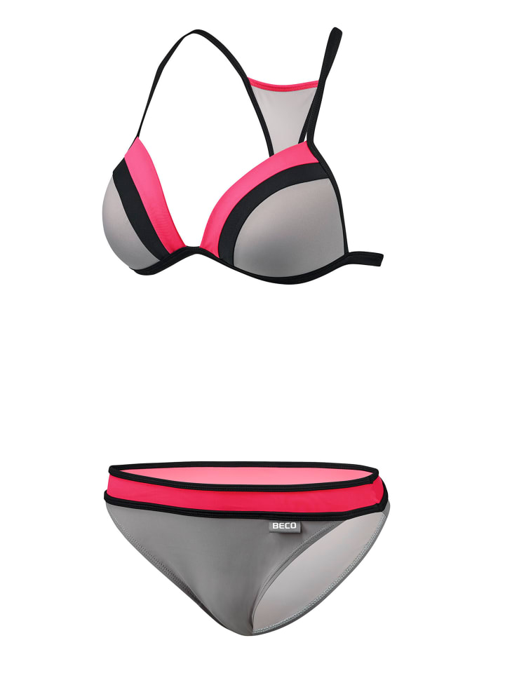 BECO the world of aquasports Bikini BEactive Sweetheart in grau-pink günstig kaufen