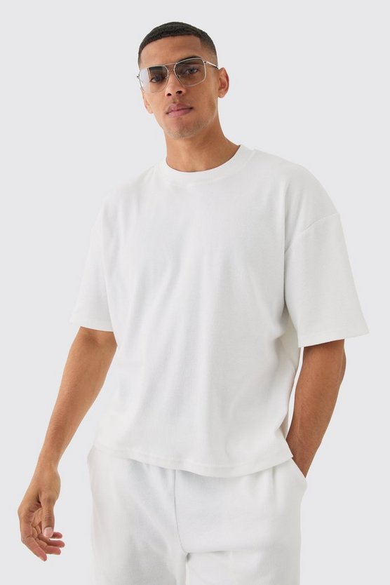 Kastiges geripptes Oversize T-Shirt